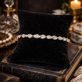 Sterling Silver Cubic Zirconia Tennis Bracelet 925 Twisted Ribbon Link Design | Classic CZ Sparkle Bracelet 10.2g