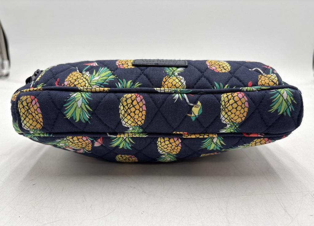 Vera Bradley Pineapple Print Quilted Shoulder Bag | Navy Tropical Handbag