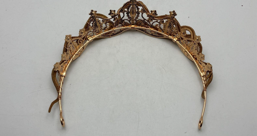 Gold Tone Rhinestone Medusa Snake Headpiece | Vintage-Inspired Statement Crown