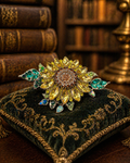 Yellow Crystal Sunflower Brooch