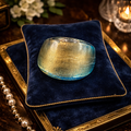 Blue Glass Dome Ring Wide Band