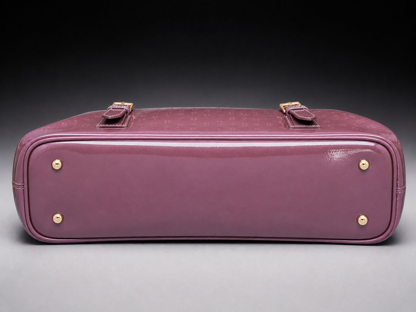 Arcadia Lavender Patent Leather Shoulder Bag Embossed Italian Handbag