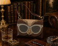 Patricia Nash Owl Beaded Alden Crossbody – British Tan Leather Handbag Limited Edition Statement Bag