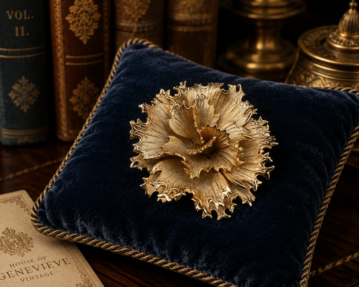 Lisner gold-tone layered flower brooch with textured petals