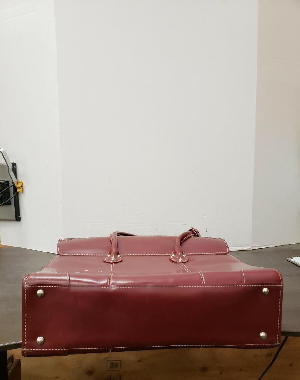 McKleinUSA Burgundy Leather Laptop Tote Bag | Professional Lock Closure Briefcase Shoulder Bag