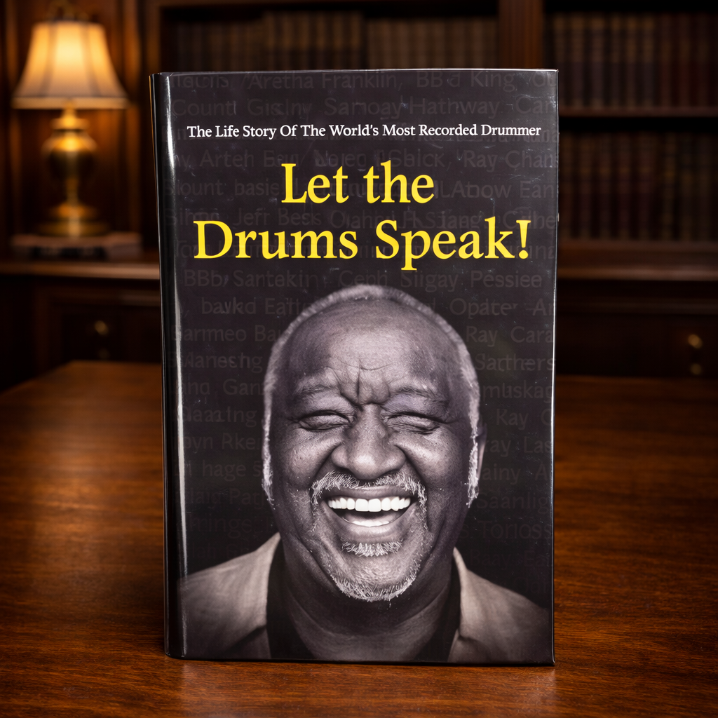 Let the Drums Speak The Life Story of the Worlds Most Recorded Drummer by Bernard Pretty Purdie 2014 Signed Hardcover with Dust Jacket Inscribed