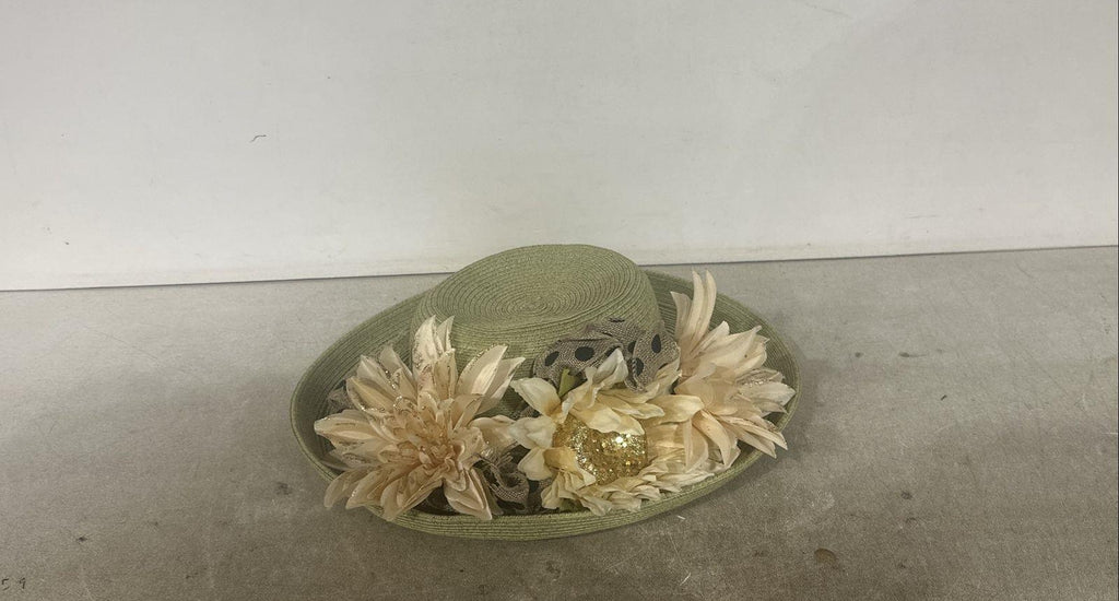 San Diego Hat Company Green Hat with Floral Band