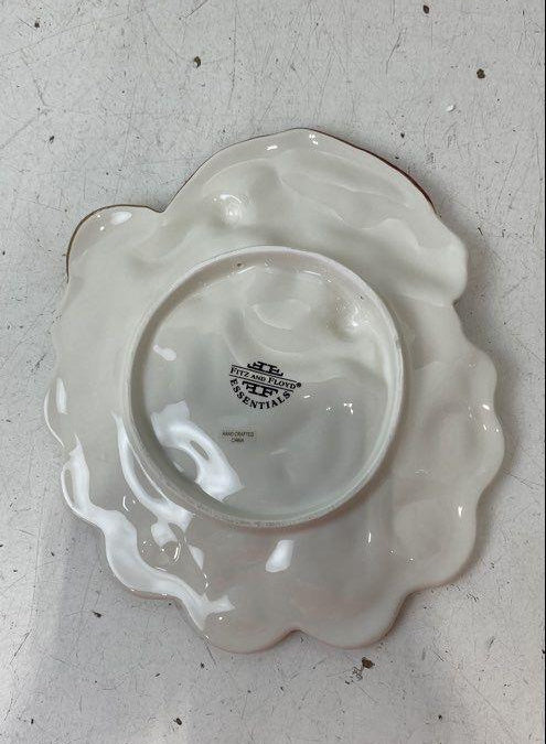Fitz and Floyd Essentials figural Santa canape plate with curly white beard, holly and gold-tone bell, with box, view 6