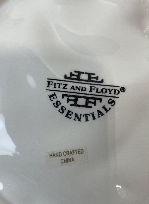 Fitz and Floyd Essentials figural Santa canape plate with curly white beard, holly and gold-tone bell, with box, view 9