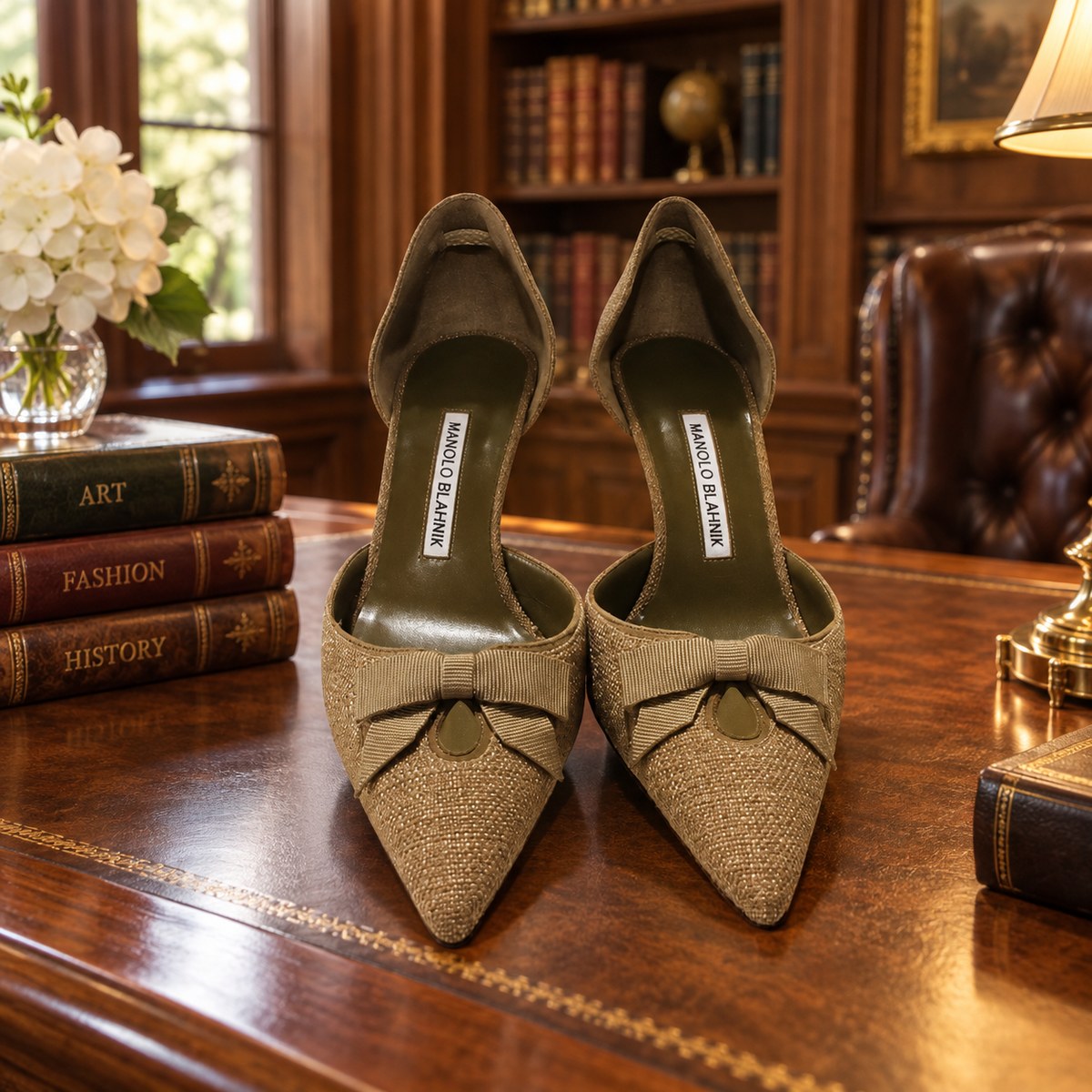 Manolo Blahnik Pointed-Toe Heels Size 38.5 with COA