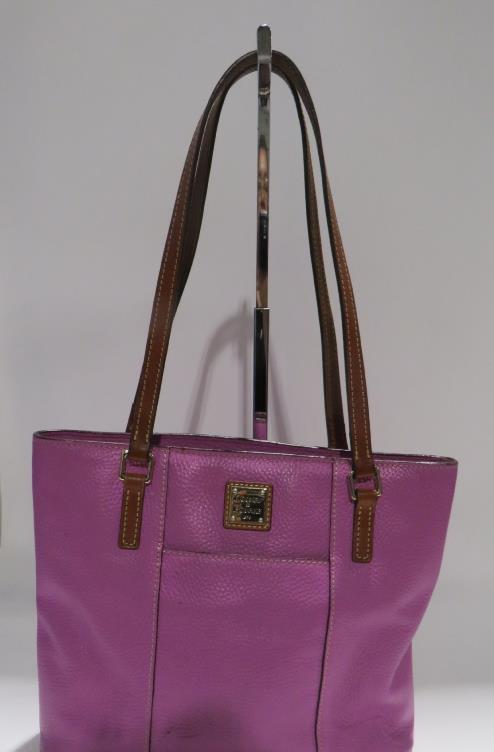 Dooney & Bourke Orchid Pebble Grain Small Tote Brown Strap