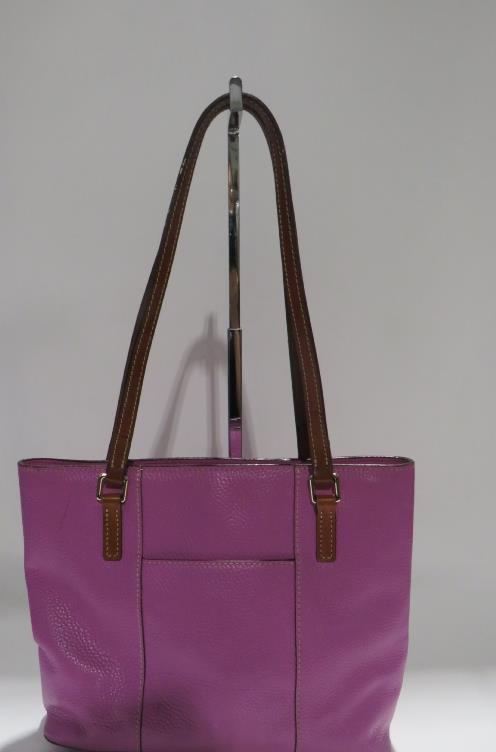 Dooney & Bourke Orchid Pebble Grain Small Tote Brown Strap