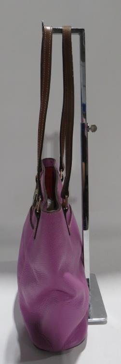 Dooney & Bourke Orchid Pebble Grain Small Tote Brown Strap