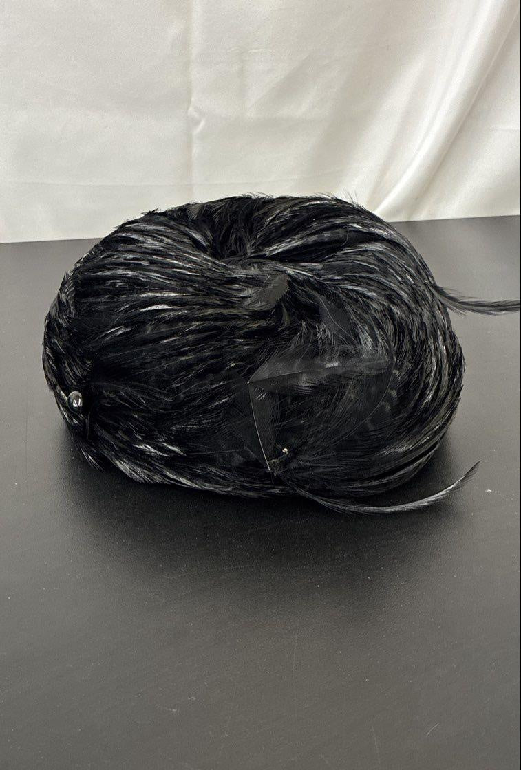 Vintage Black Feathered Cocktail Hat