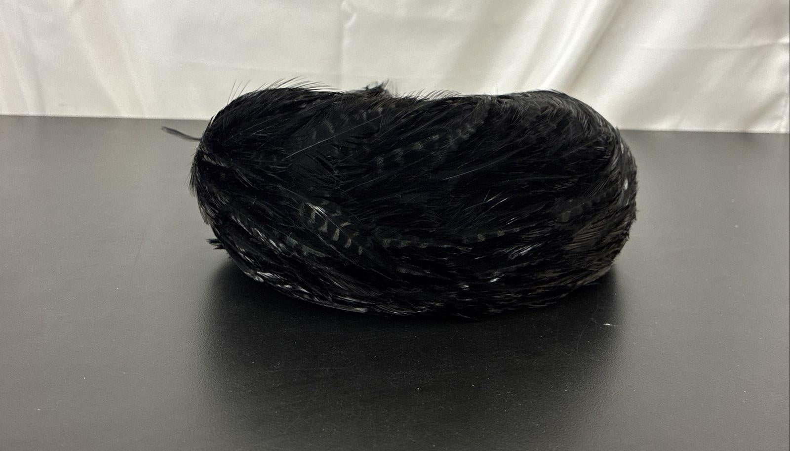Vintage Black Feathered Cocktail Hat