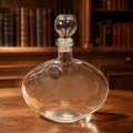 Vintage Clear Glass Oval Decanter with Ball Stopper