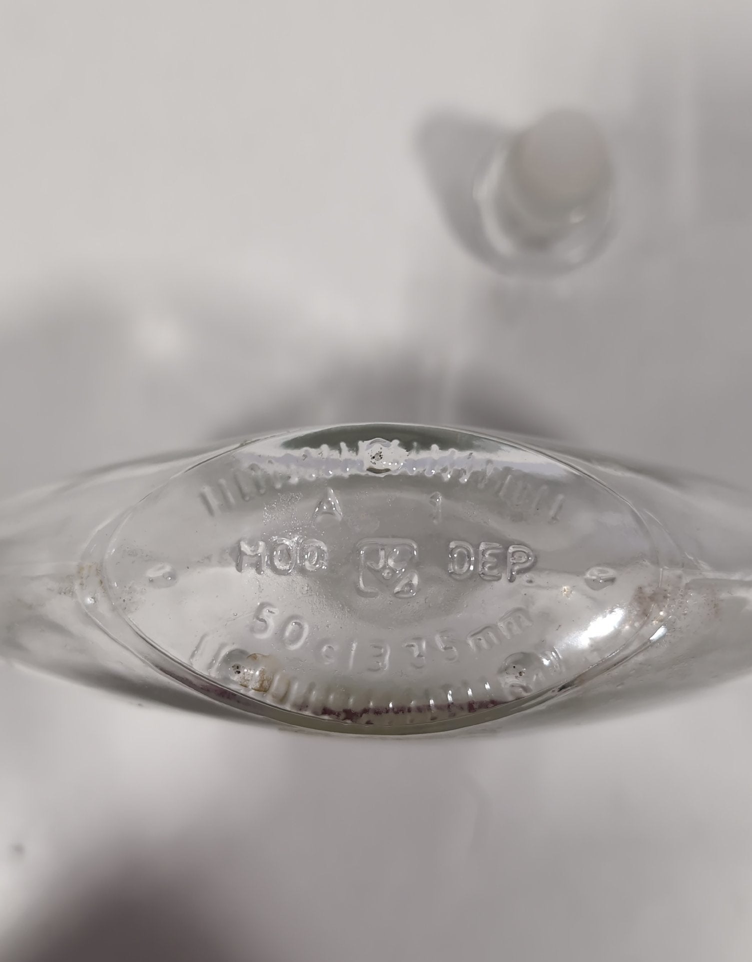 Vintage Clear Glass Oval Decanter with Ball Stopper