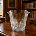 Vintage 1960s–70s Crystal Glass Ice Bucket Fluted Diamond Starburst Barware