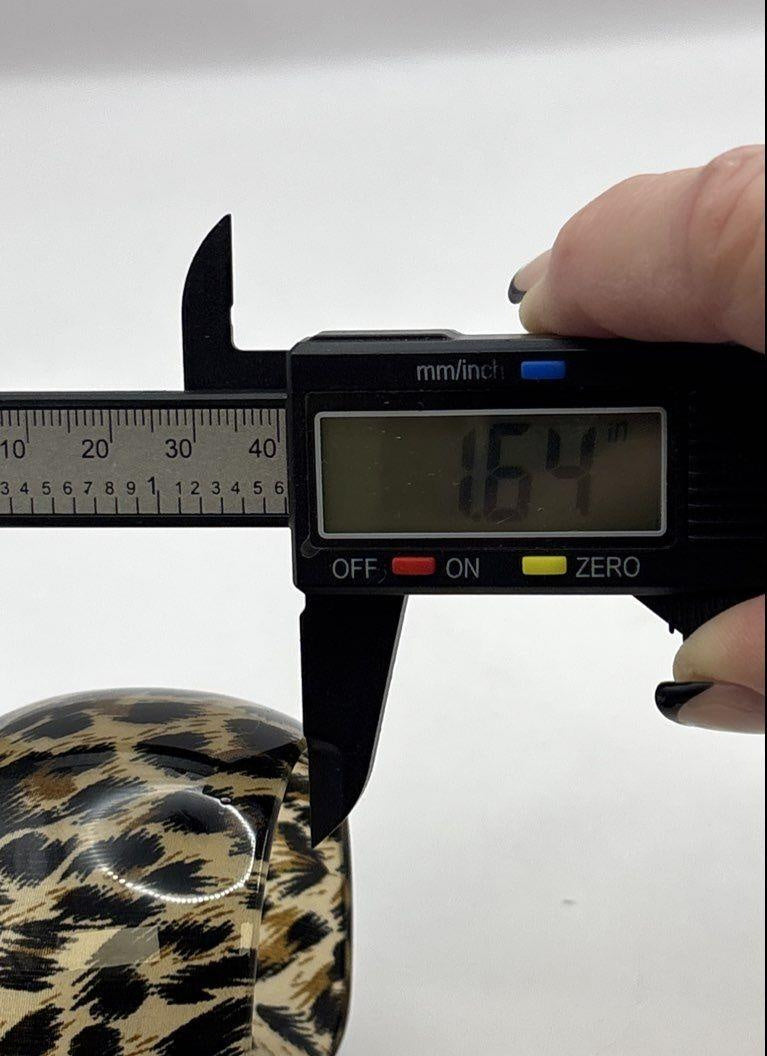 Penelope Ann Nakura Cat Leopard Print Resin Statement Cuff Bracelet 1.6" Wide