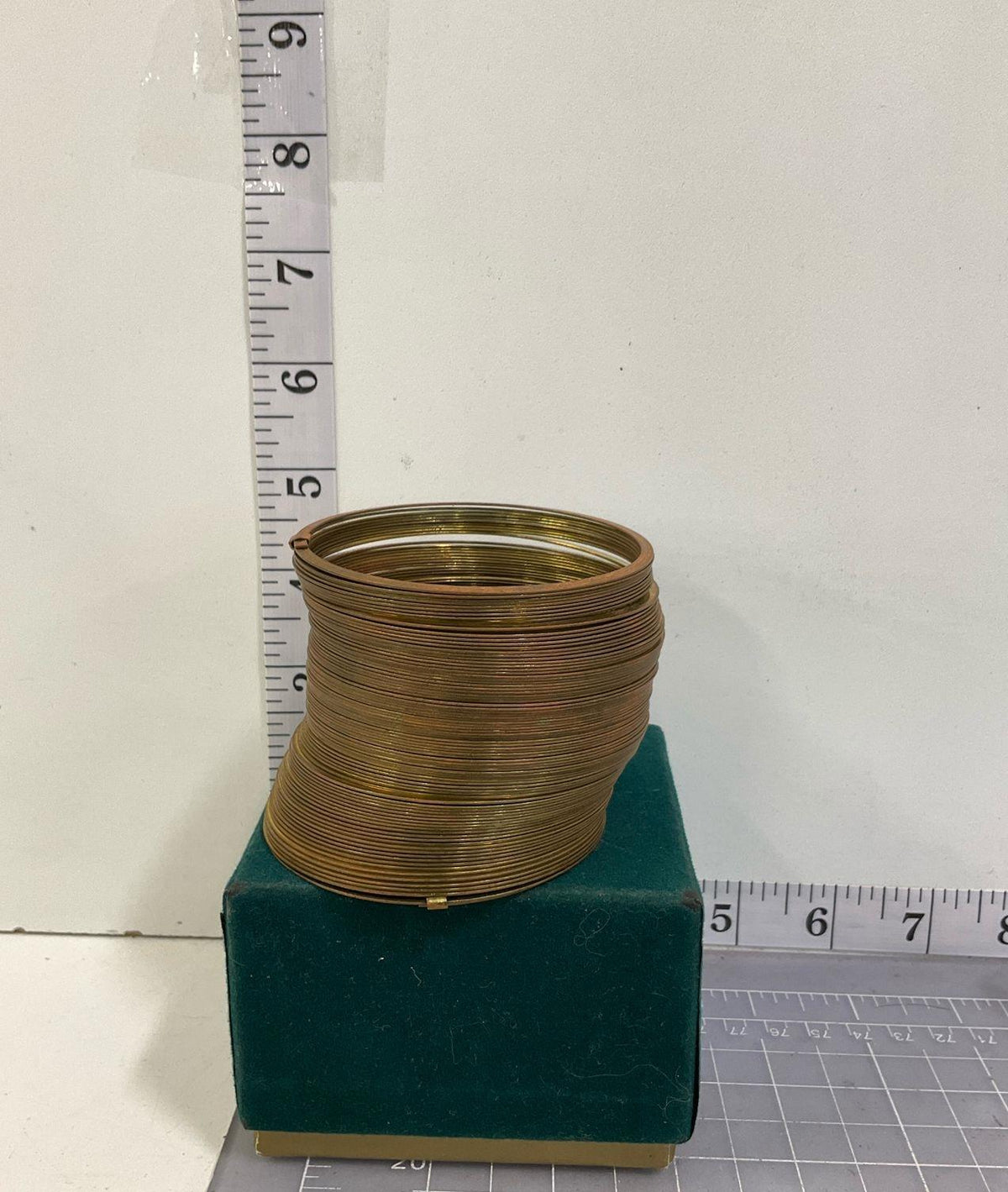 Vintage Brass Metal Coiled Spring Desk Toy with Box