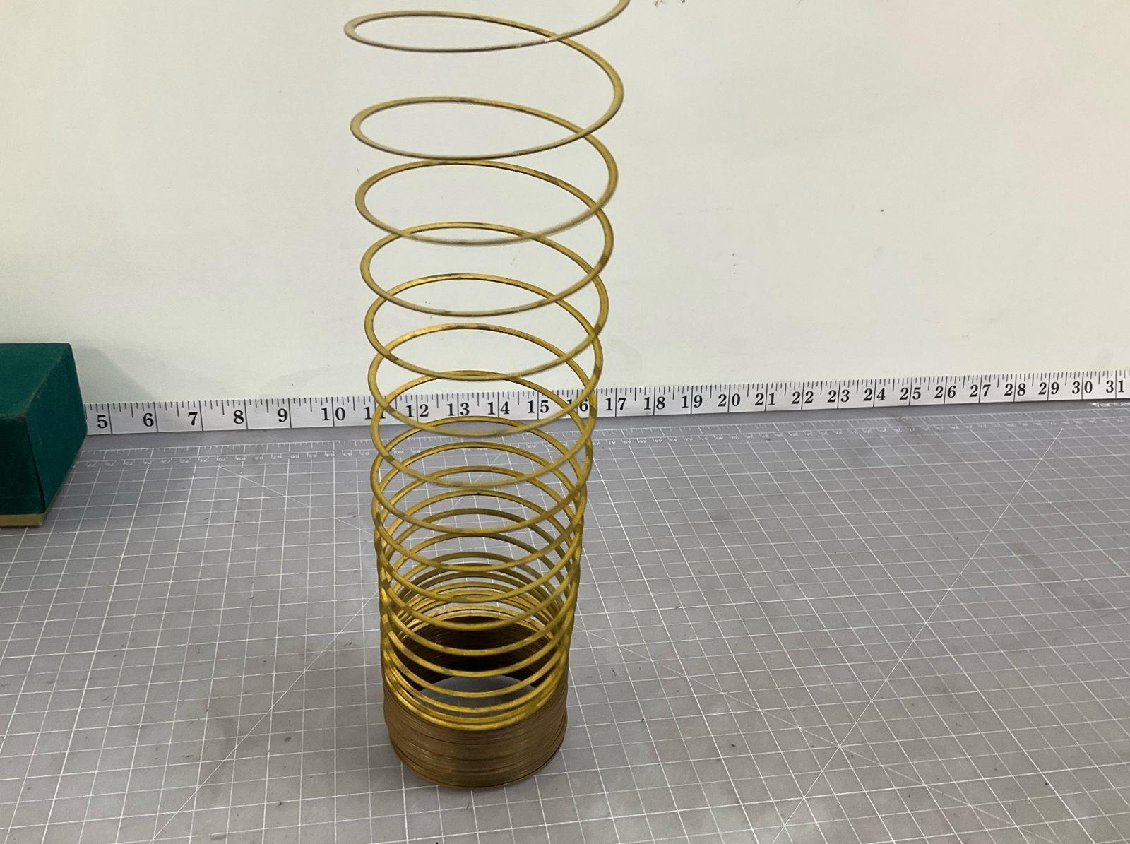 Vintage Brass Metal Coiled Spring Desk Toy with Box