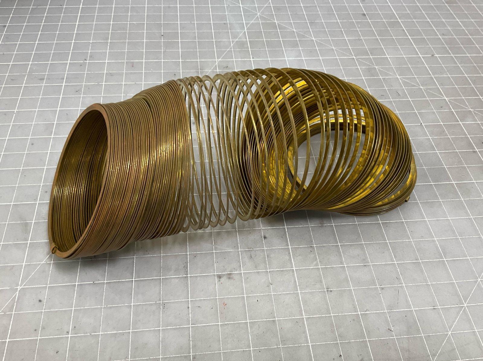 Vintage Brass Metal Coiled Spring Desk Toy with Box