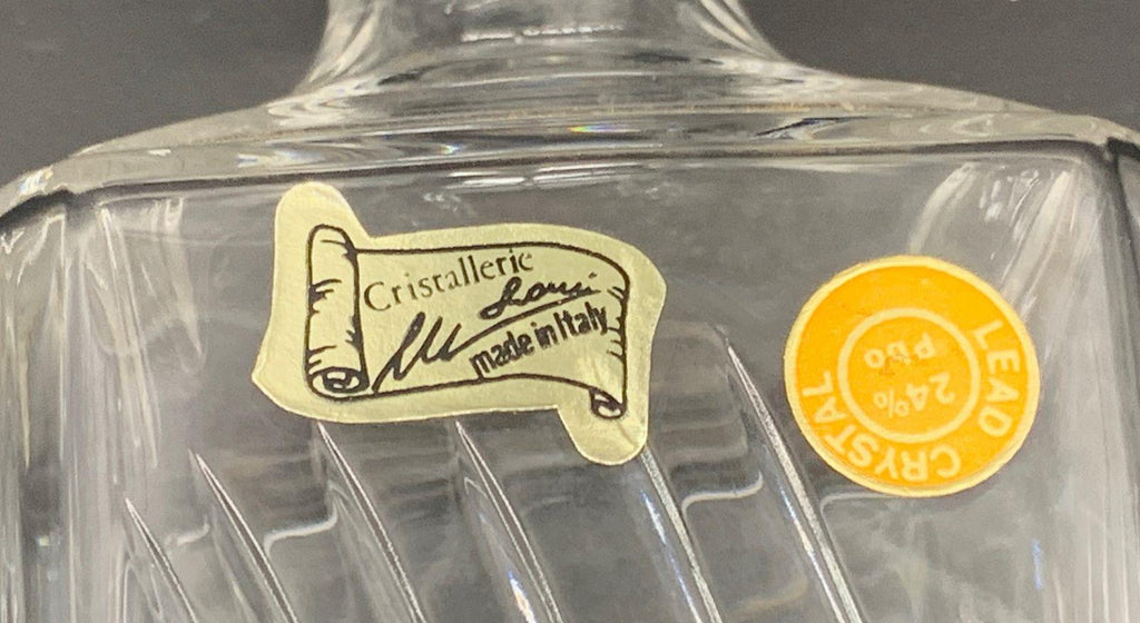 Cristallerie Lori Italian Crystal Swirl Decanter with Stopper