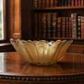 Indiana Glass Sunflower Amber Carnival Bowl Scalloped Rim