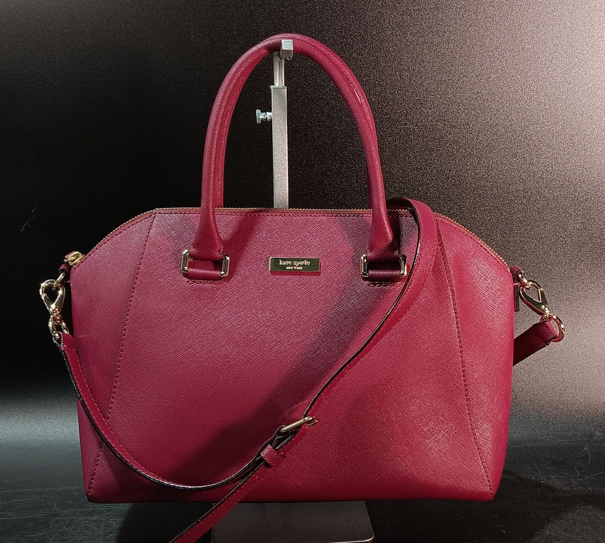Kate Spade Tilden Place Pippa Wine Saffiano Satchel
