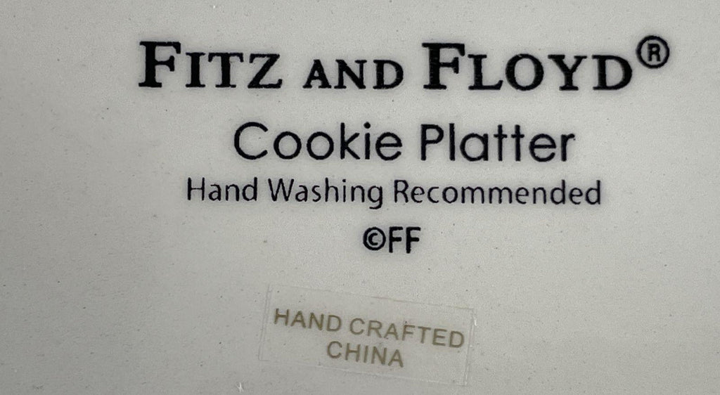 (Need Hero Pics) Fitz & Floyd Baked With Love Ceramic Oval Christmas Cookie Platter