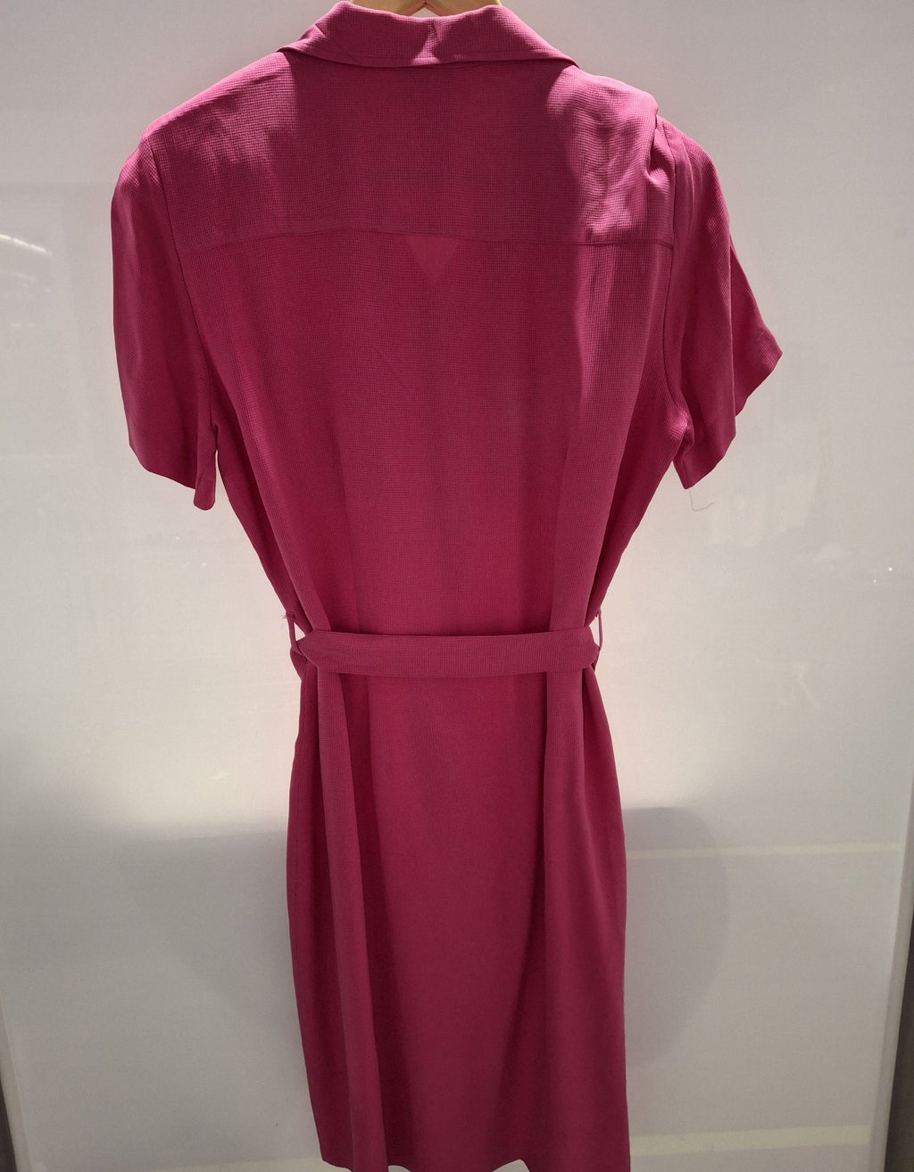 Robbie Bee Hot Pink Silk Shirt Dress Size 12