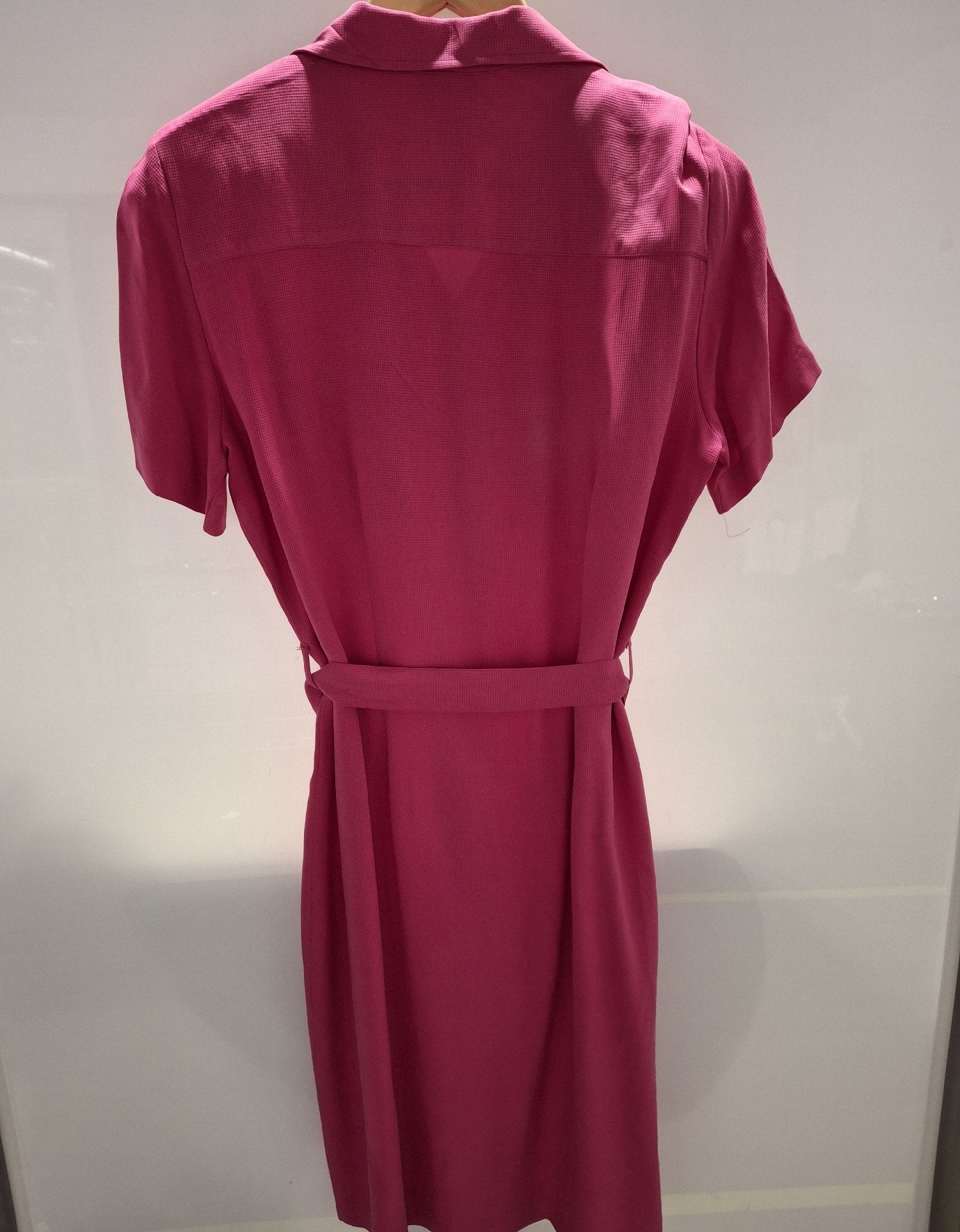 Robbie Bee Hot Pink Silk Shirt Dress Size 12