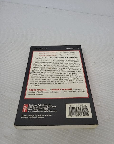 The Men Who Tried to Kill Hitler by Manvell & Fraenkel Paperback Skyhorse