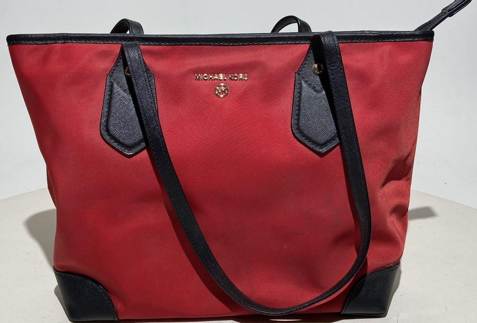 Michael Kors Red Tote Bag with Black Trim