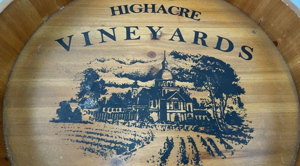 Pier 1 Highacre Vineyards Wooden Barrel Serving Tray
