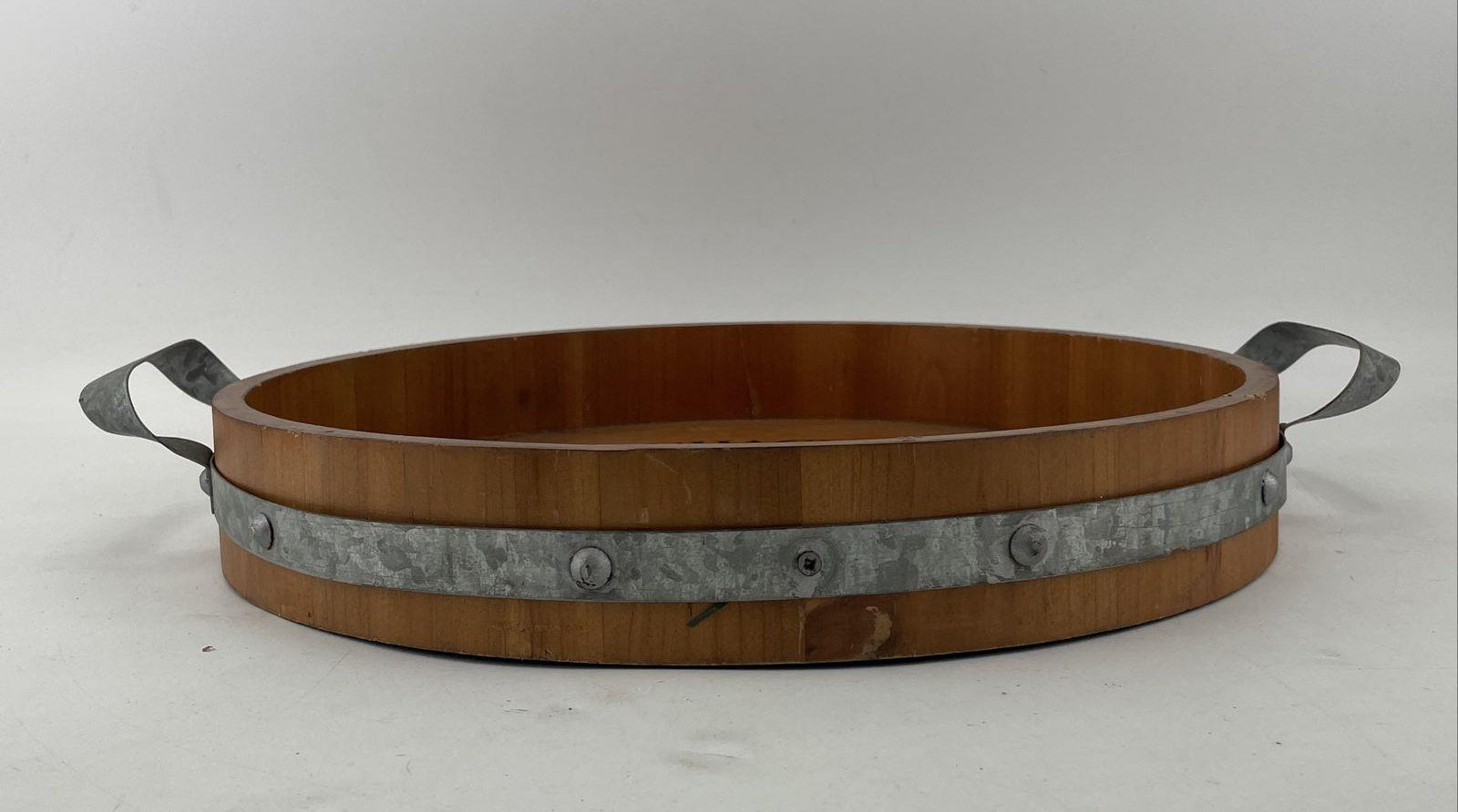 Pier 1 Highacre Vineyards Wooden Barrel Serving Tray