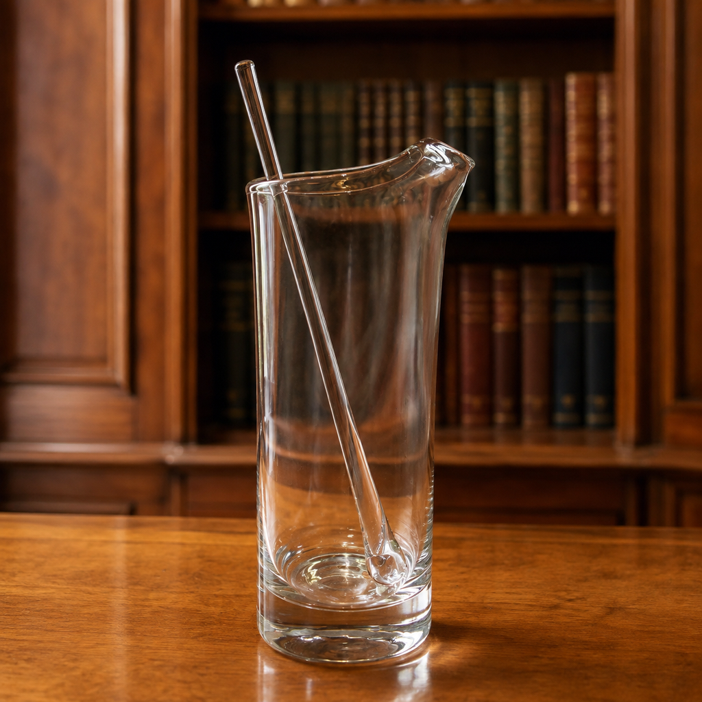 Clear Glass Cocktail Mixing Pitcher with Glass Stirrer
