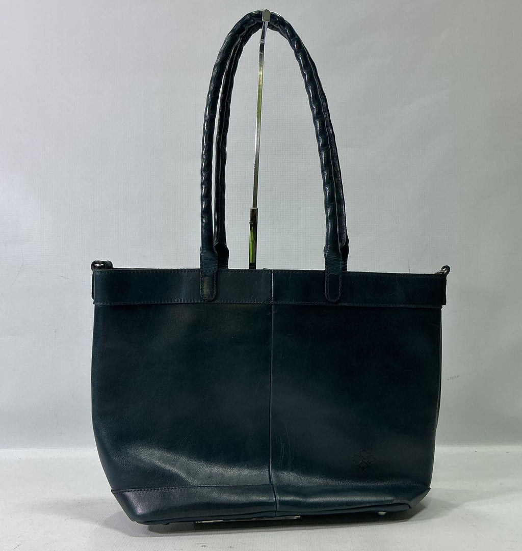 Patricia Nash Navy Blue Leather Tote Handbag