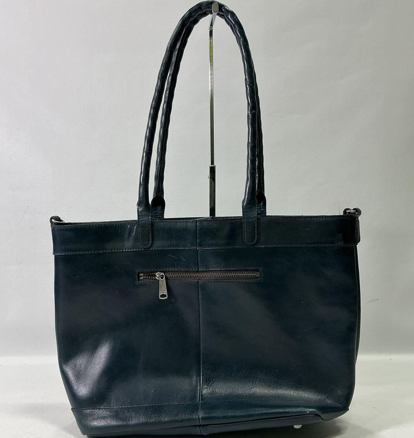 Patricia Nash Navy Blue Leather Tote Handbag