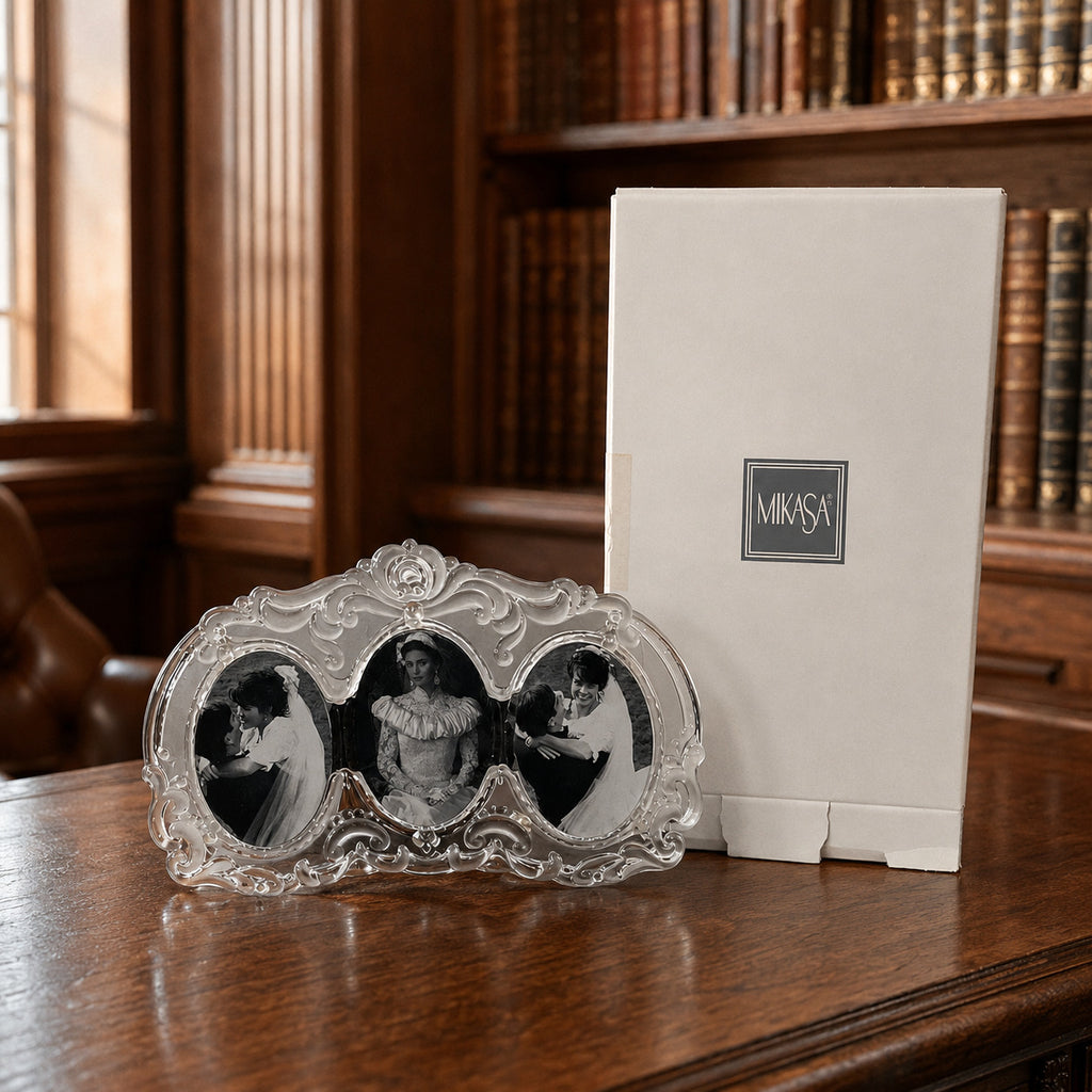 Mikasa Princess Triple Oval Clear Glass Picture Frame Germany