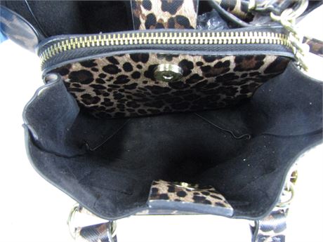 Steve Madden Leopard Print Satchel Crossbody Bag (7.5" x 6" x 5") [D354]