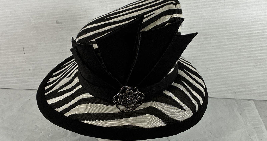 Donna Vinci Black White Wide Brim Lined Lightweight Classic Fedora Womens Hat