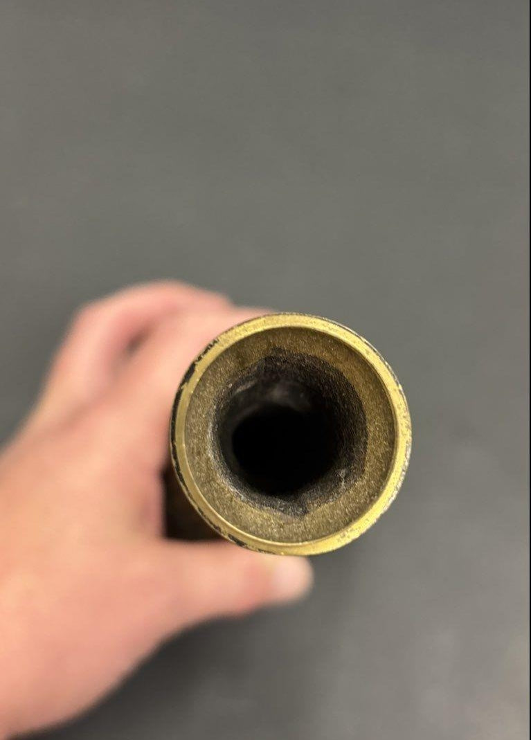 Etched Brass Bud Vase Black Floral 10 Inch