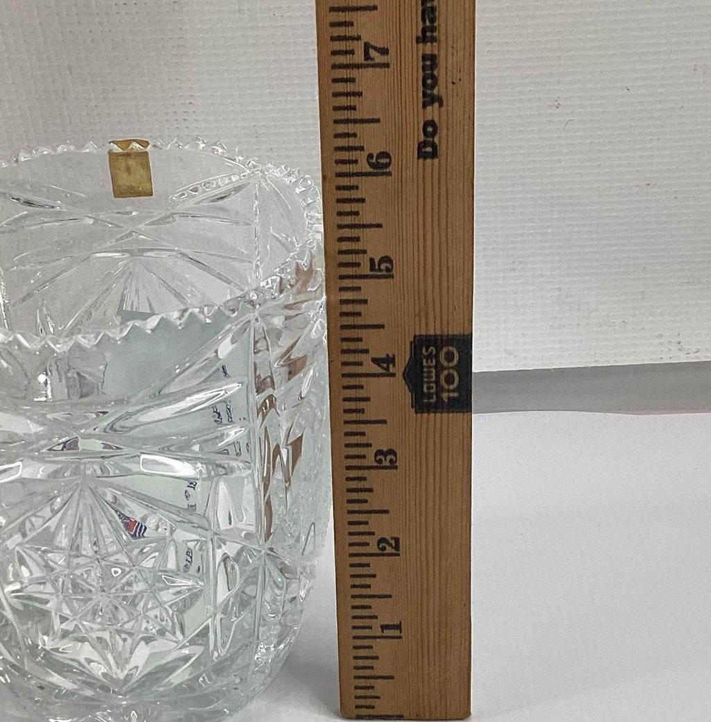 Vetrai Italy Lead Crystal Ice Bucket Star Diamond Cut 6 Inch