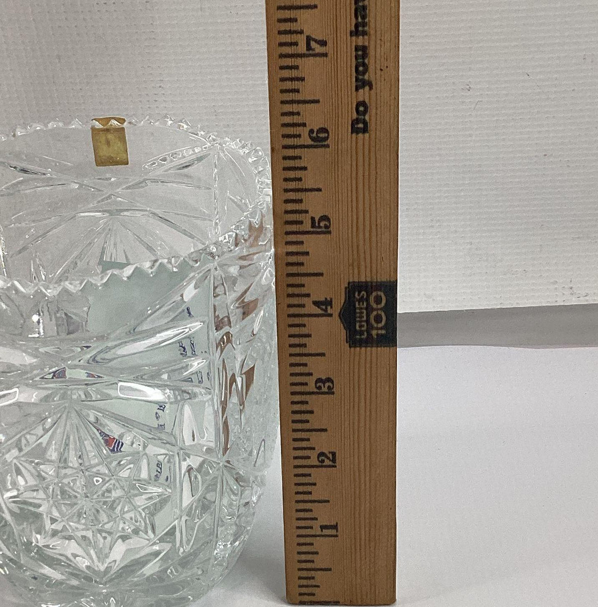 Vetrai Italy Lead Crystal Ice Bucket Star Diamond Cut 6 Inch