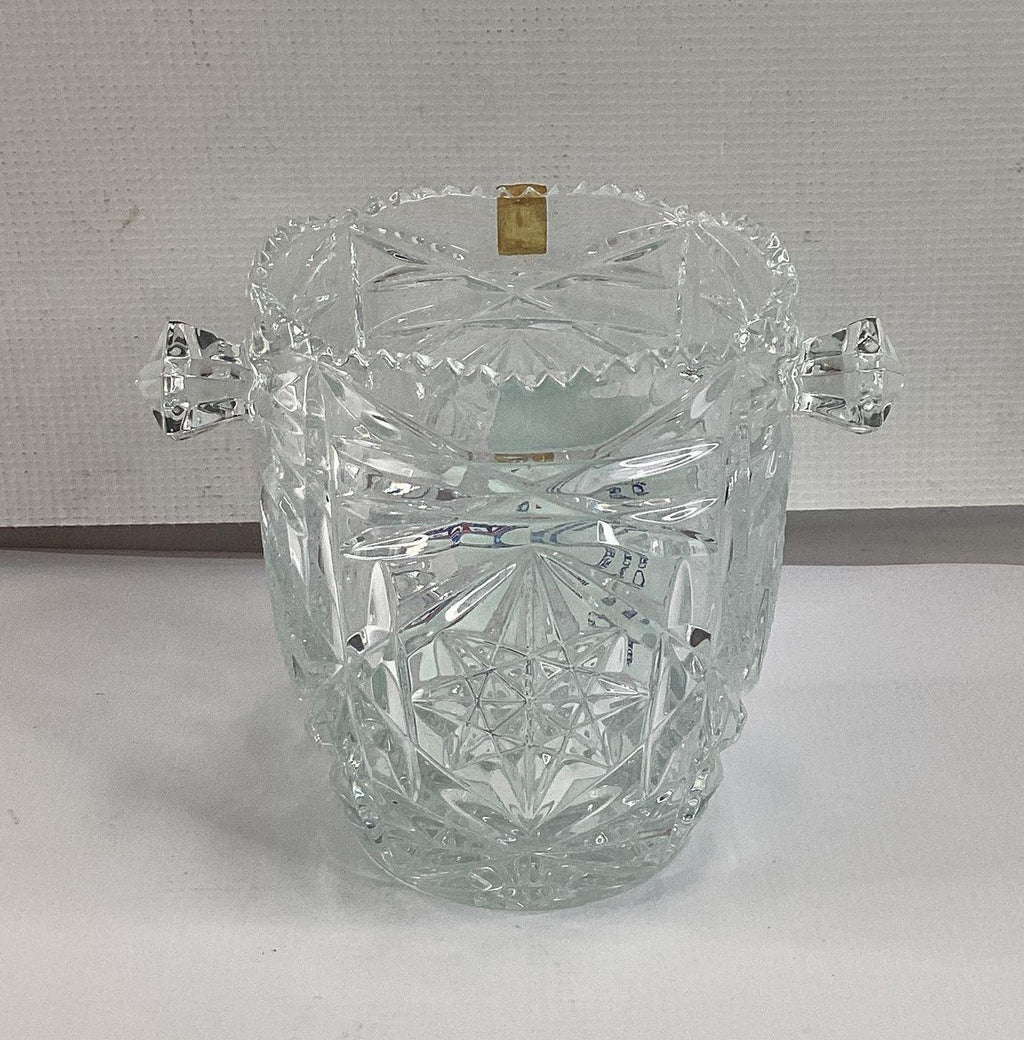 Vetrai Italy Lead Crystal Ice Bucket Star Diamond Cut 6 Inch