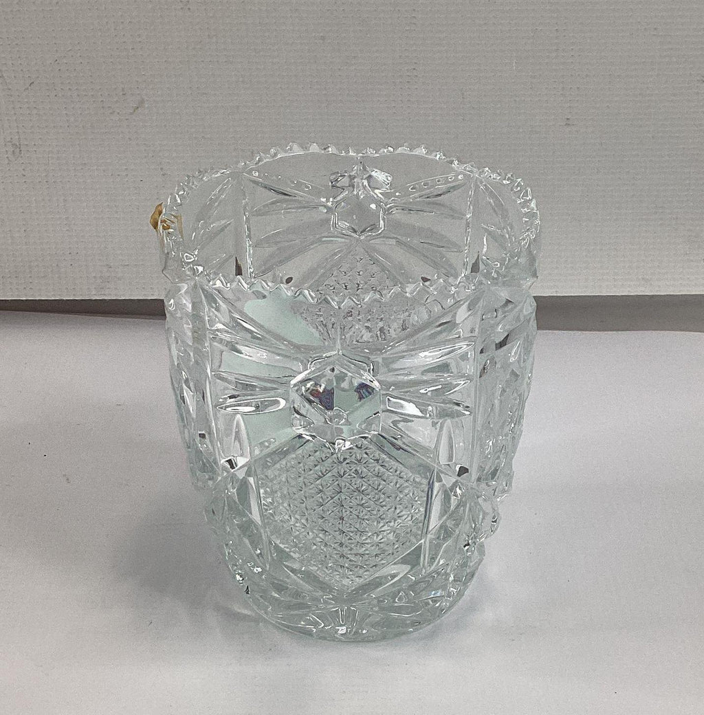 Vetrai Italy Lead Crystal Ice Bucket Star Diamond Cut 6 Inch