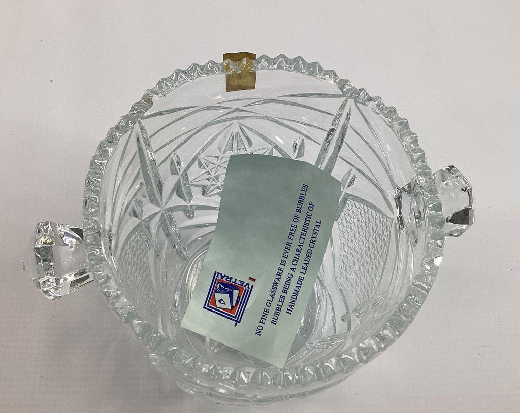 Vetrai Italy Lead Crystal Ice Bucket Star Diamond Cut 6 Inch