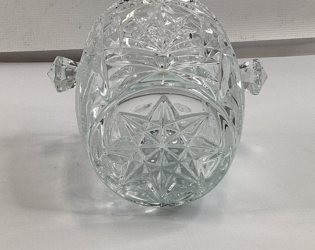 Vetrai Italy Lead Crystal Ice Bucket Star Diamond Cut 6 Inch