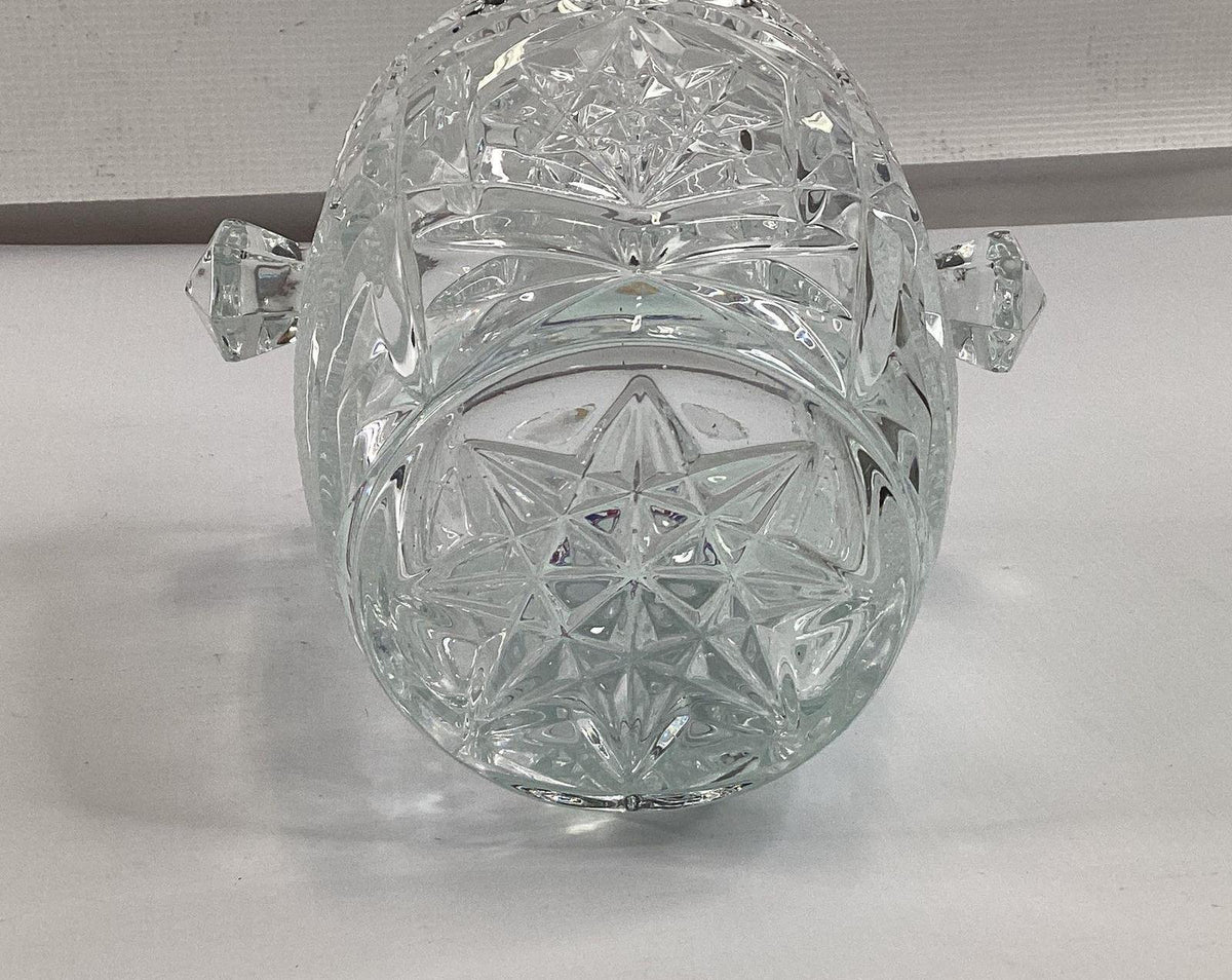 Vetrai Italy Lead Crystal Ice Bucket Star Diamond Cut 6 Inch